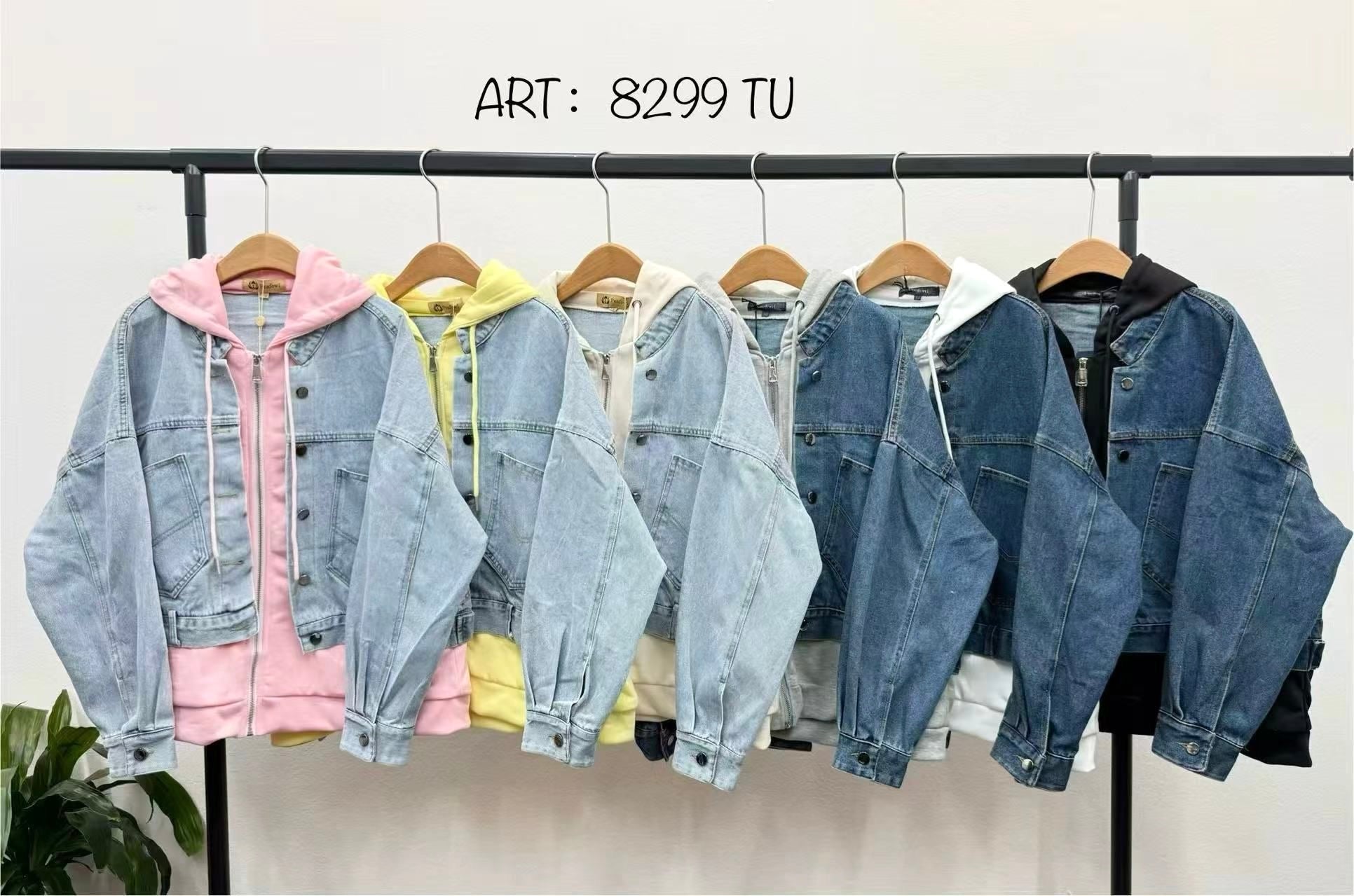 Giacca in Denim e Tessuto