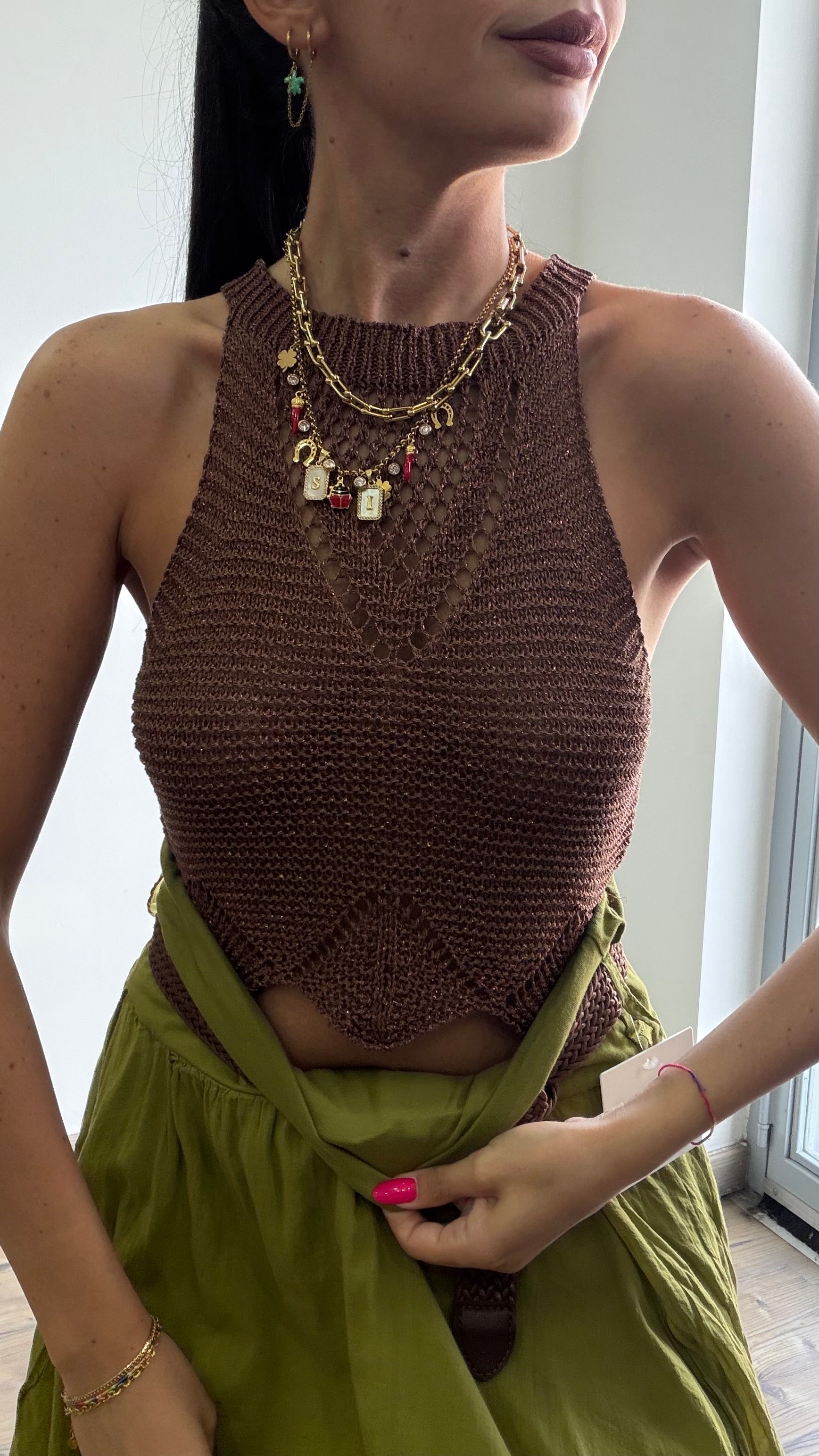 Top Crop Uncinetto Tania
