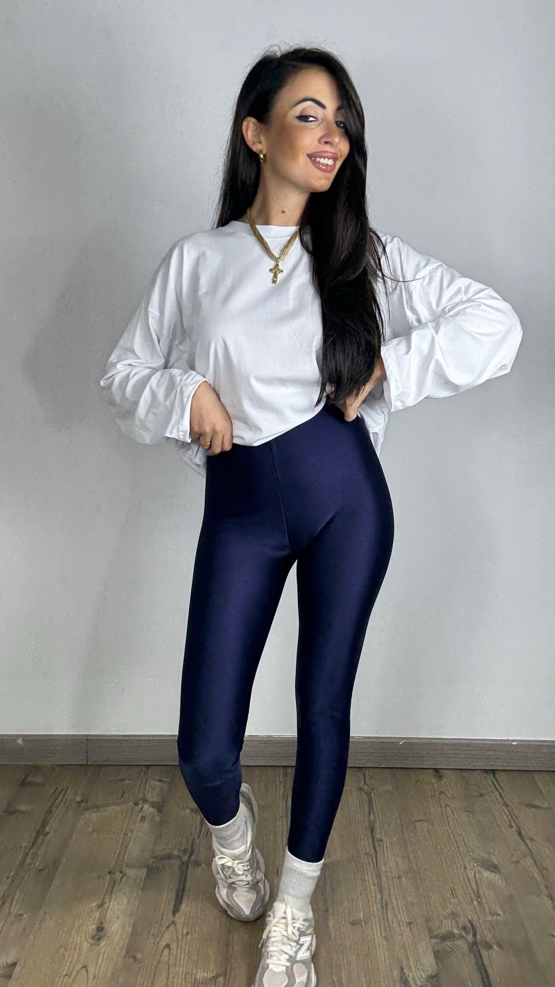 Leggings Felpato Blu