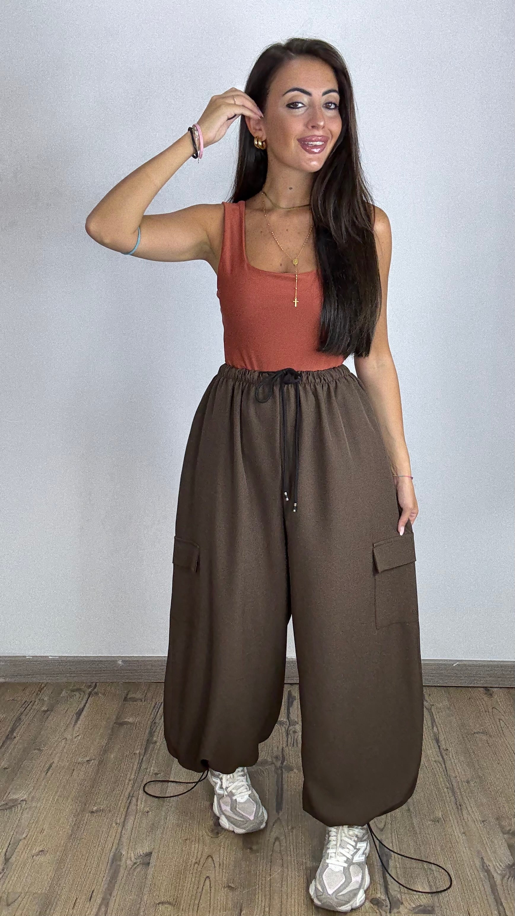 Pantalone Cargo 16080 marrone