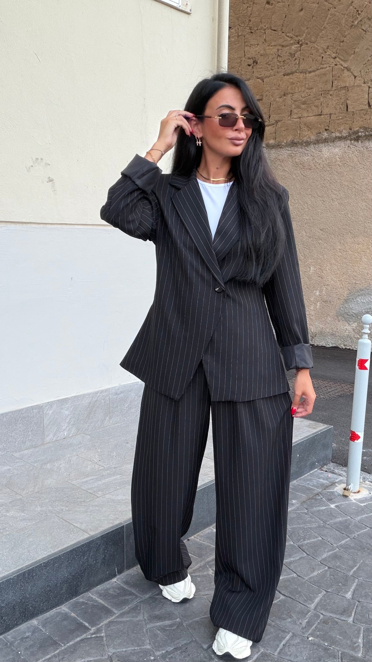 Tailleur Gessato 66793 nero