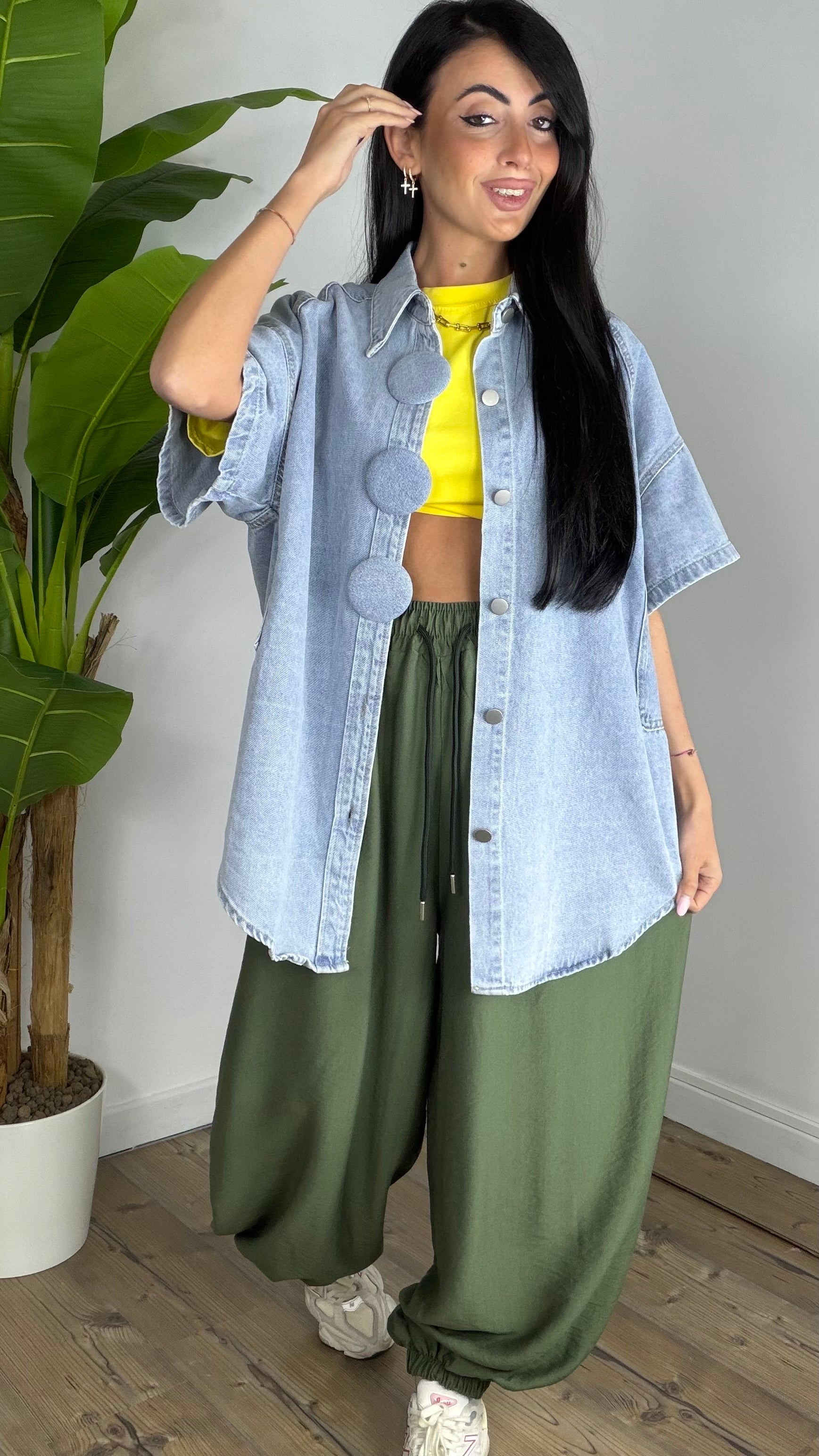 Camicia Mezza Manica Denim