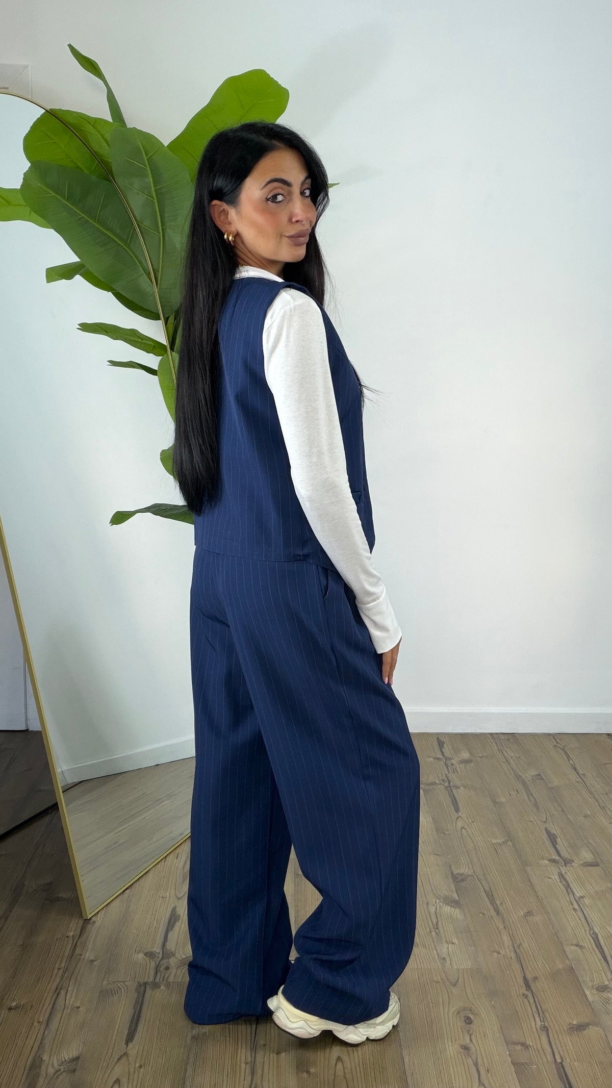 Tailleur Alessia Gessato Blu