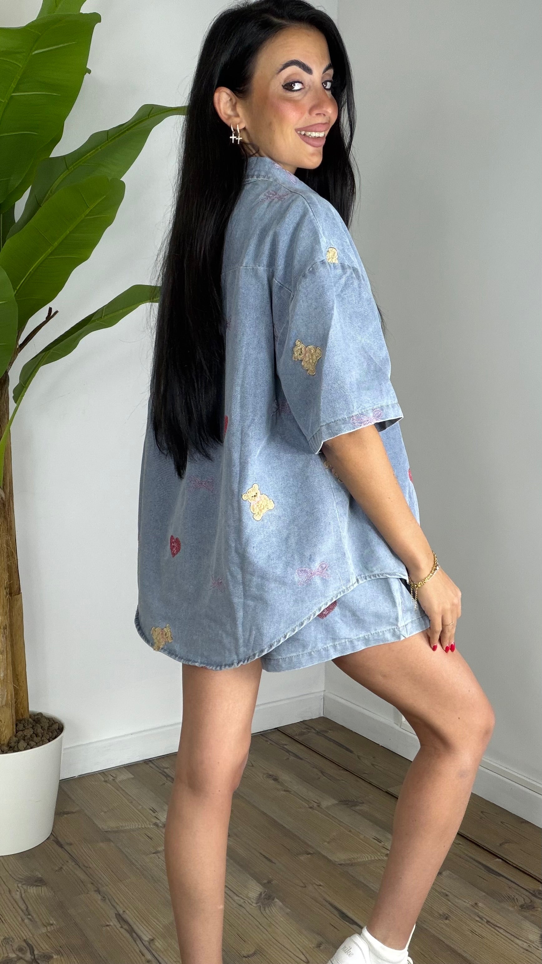 Coordinato Denim Orsetto