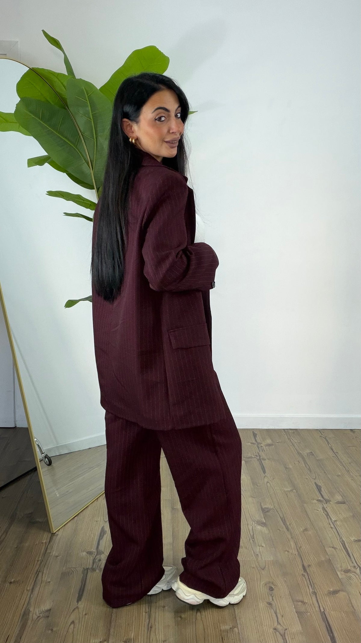 Tailleur Dolly gessato bordeaux