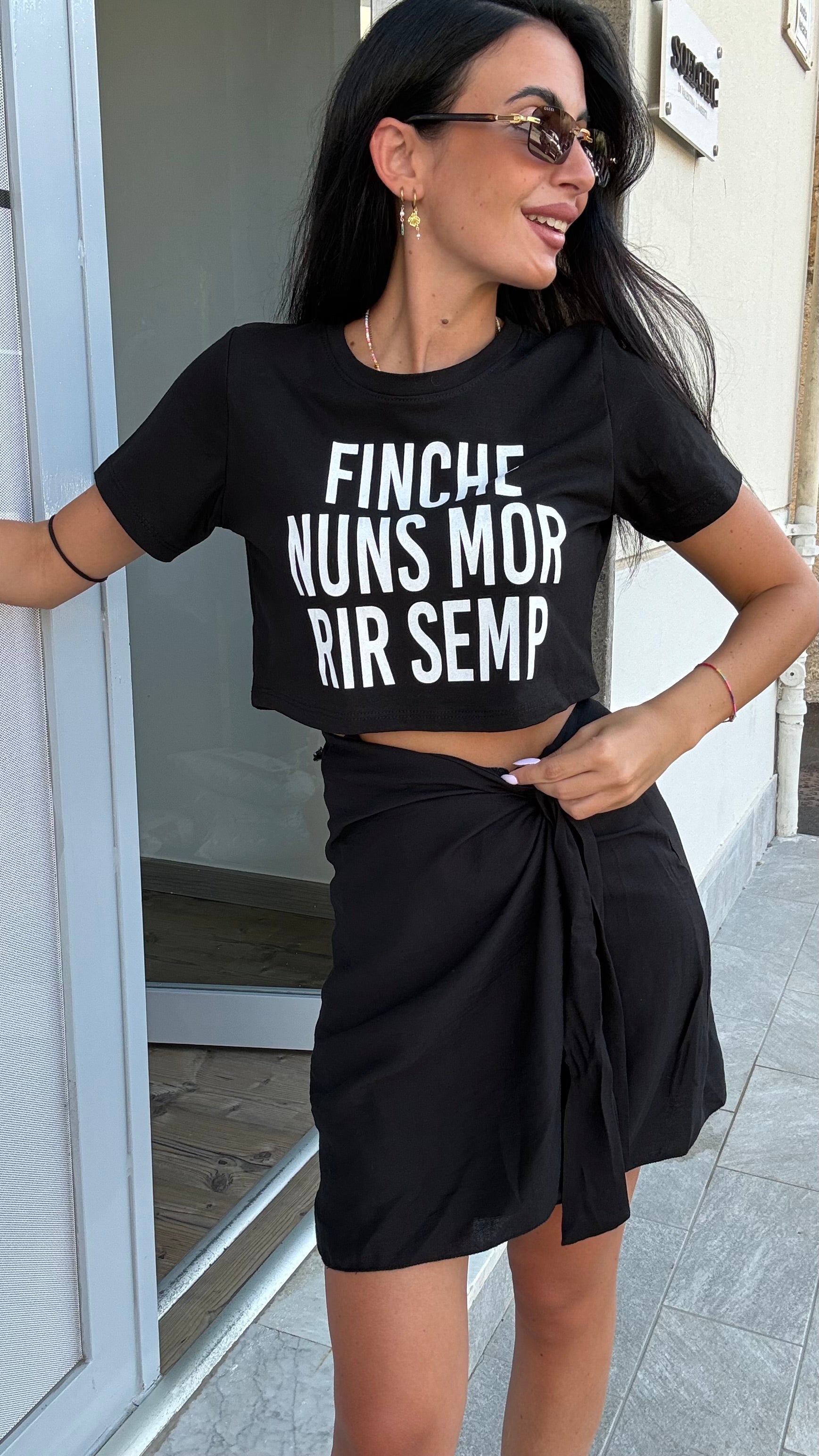 T-shirt Finché nuns mor Rir Semp