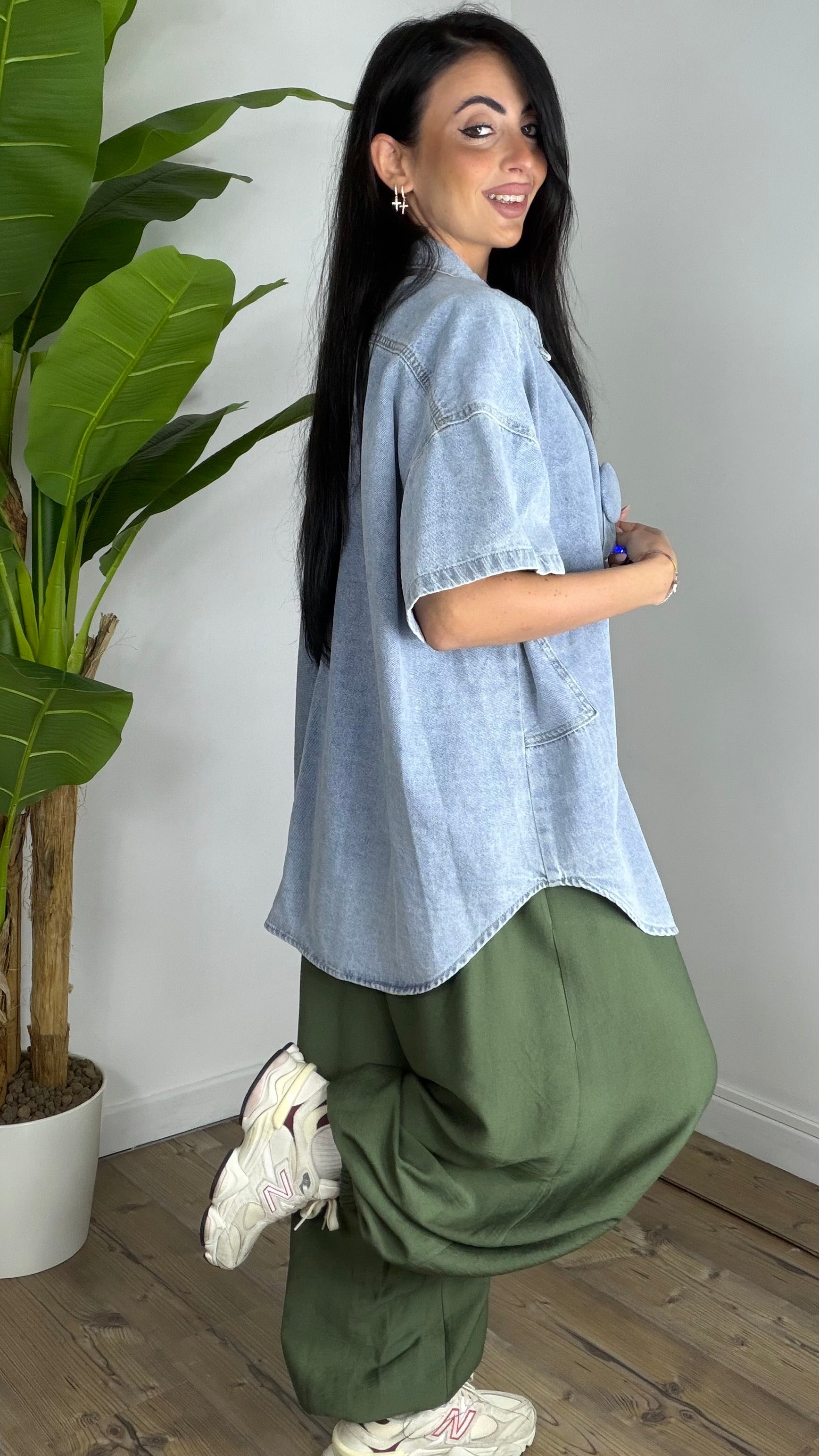 Camicia Mezza Manica Denim