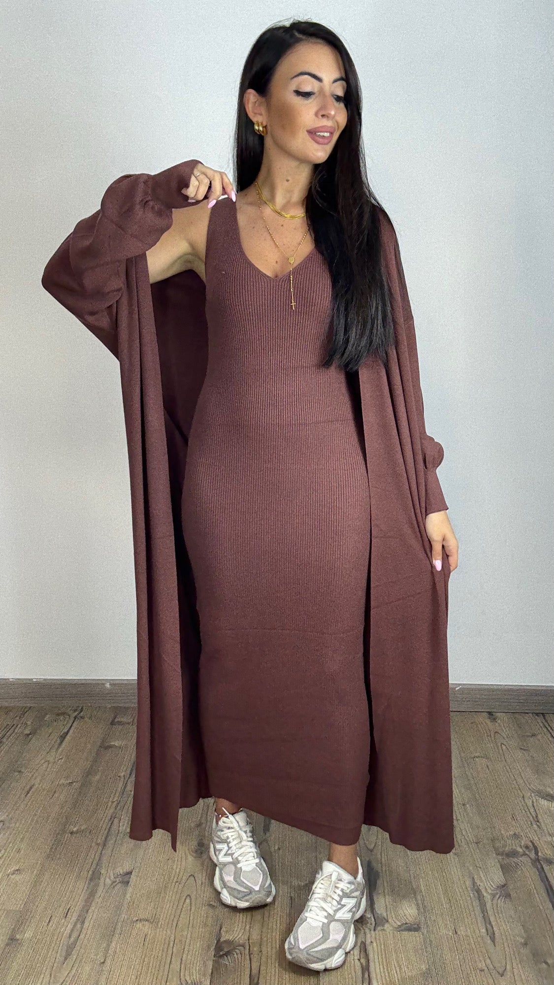 Coordinato Abito e Cardigan