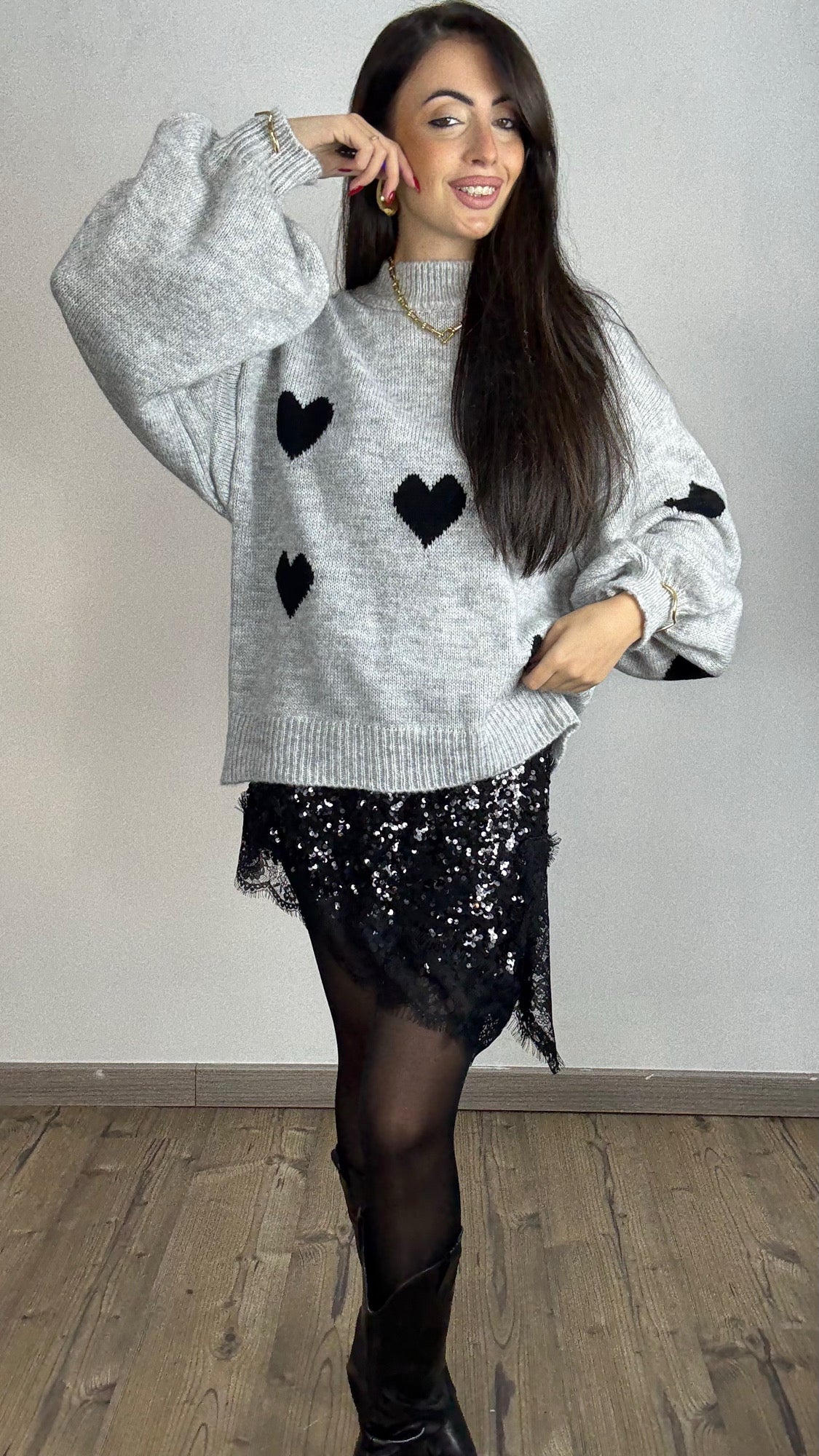 Maglioncino Cuore Nero