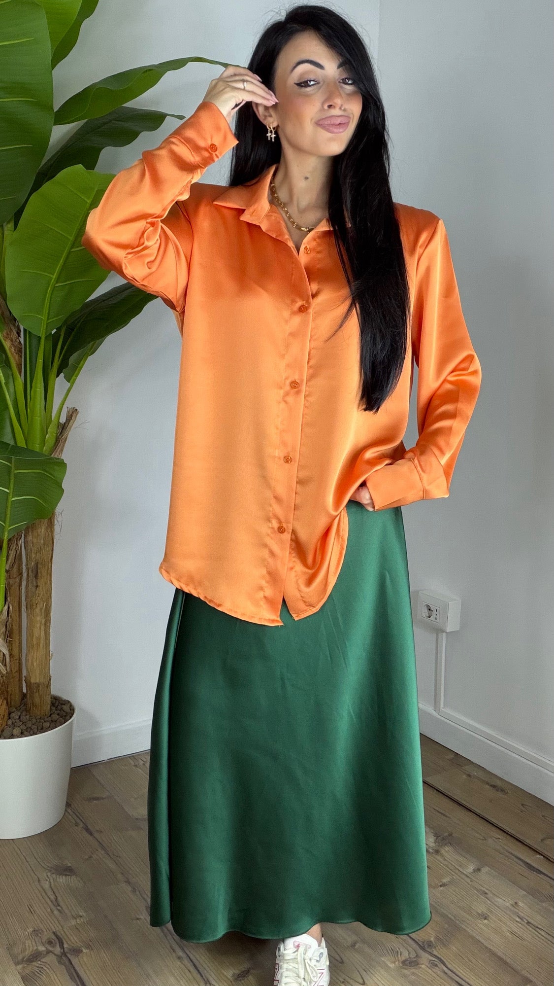 Camicia Raso con Spalline