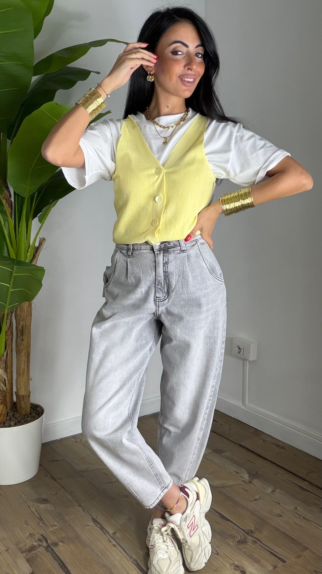 Gilet in filo Giallo
