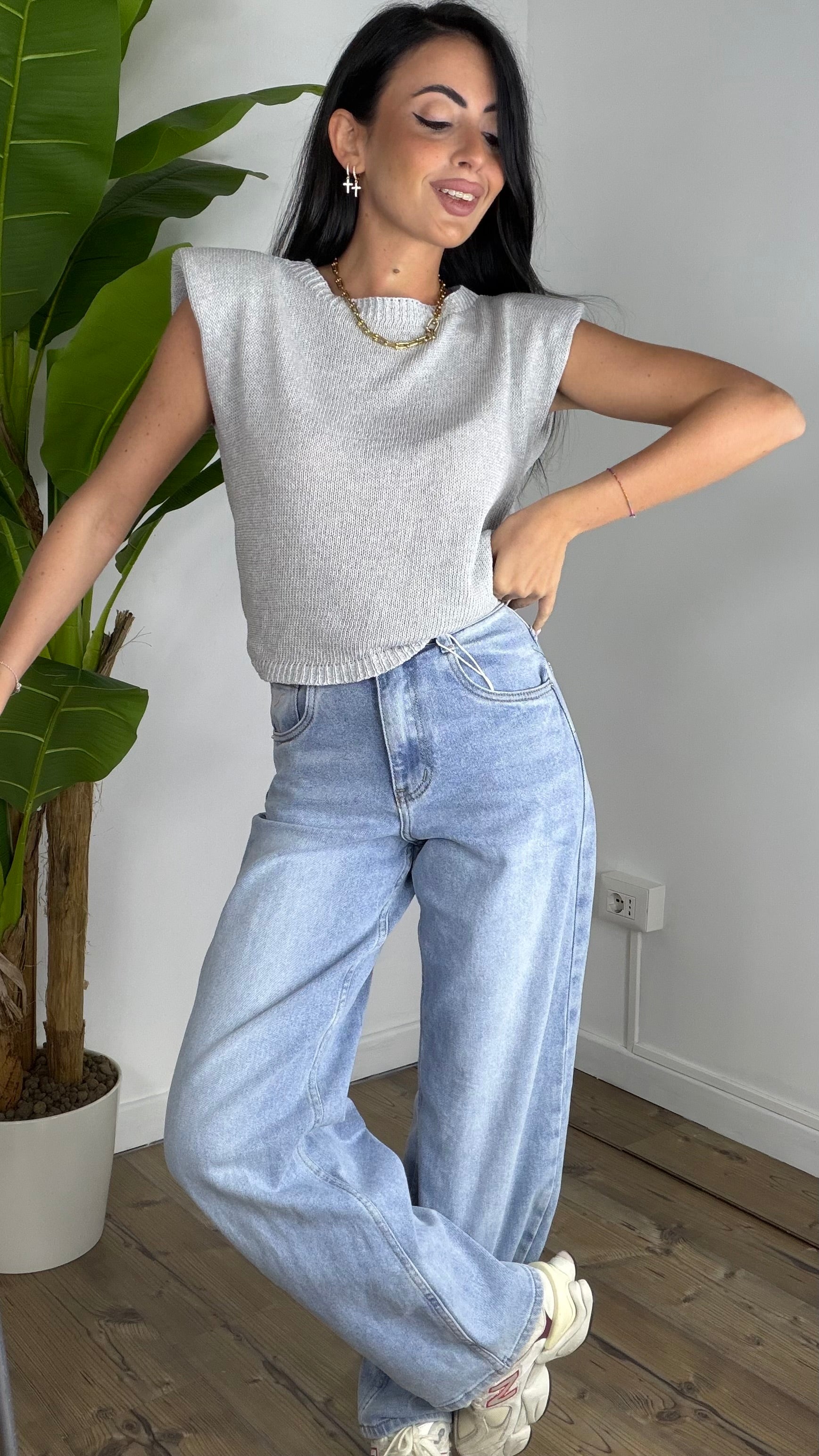 T-shirt giromanica in filo
