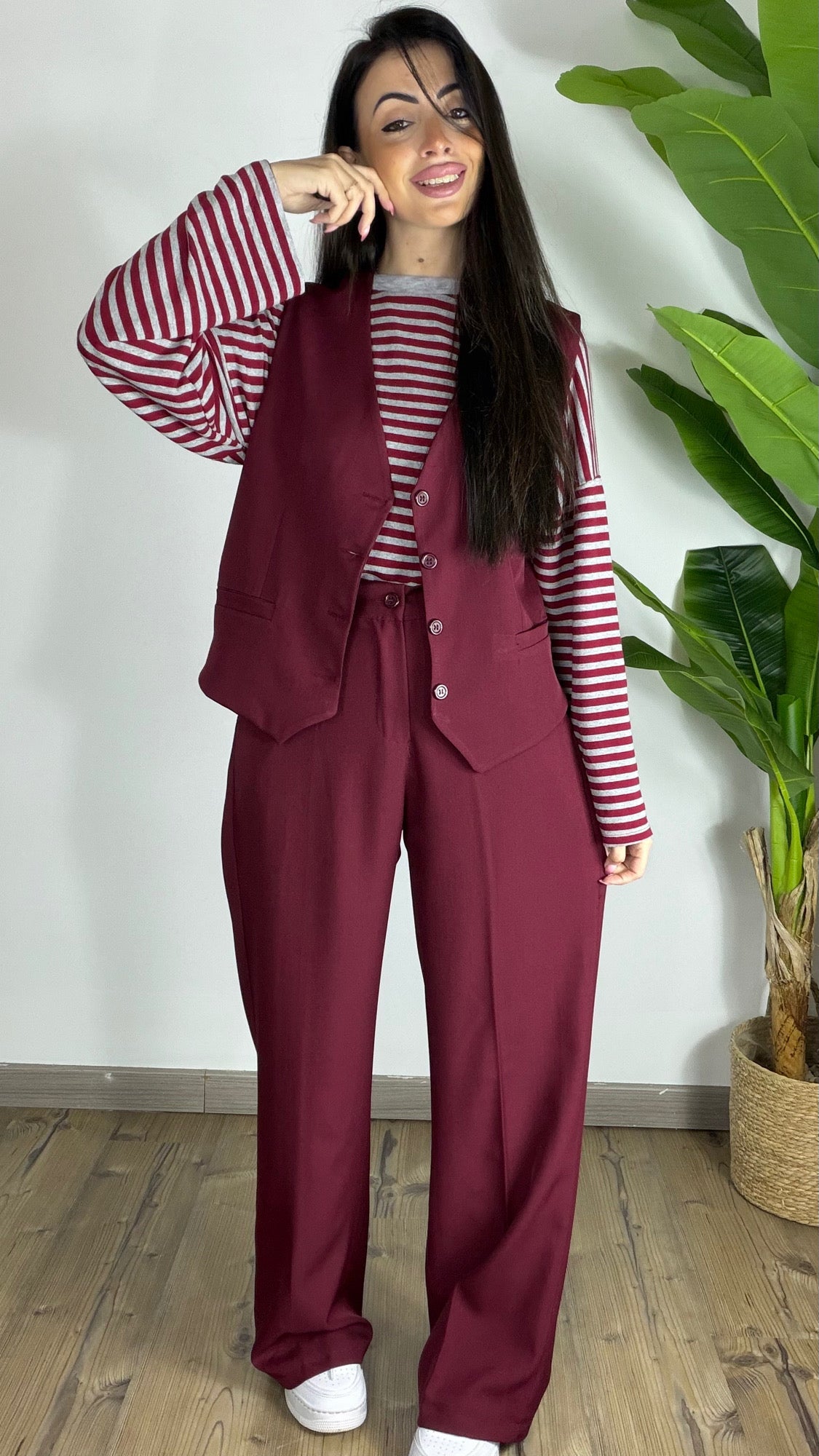 Tailleur Alessia bordeaux