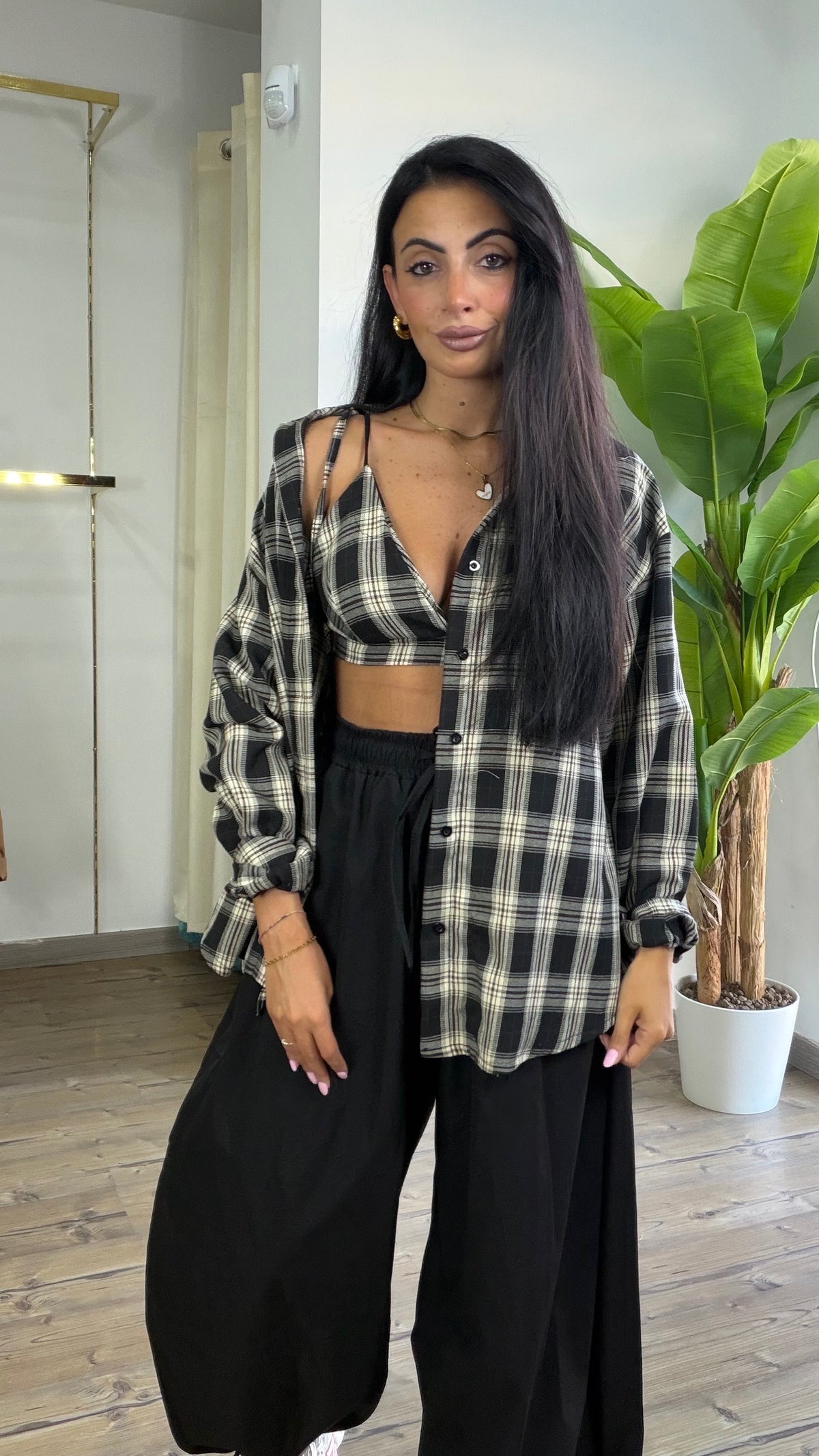 Set Top e camicia Nero