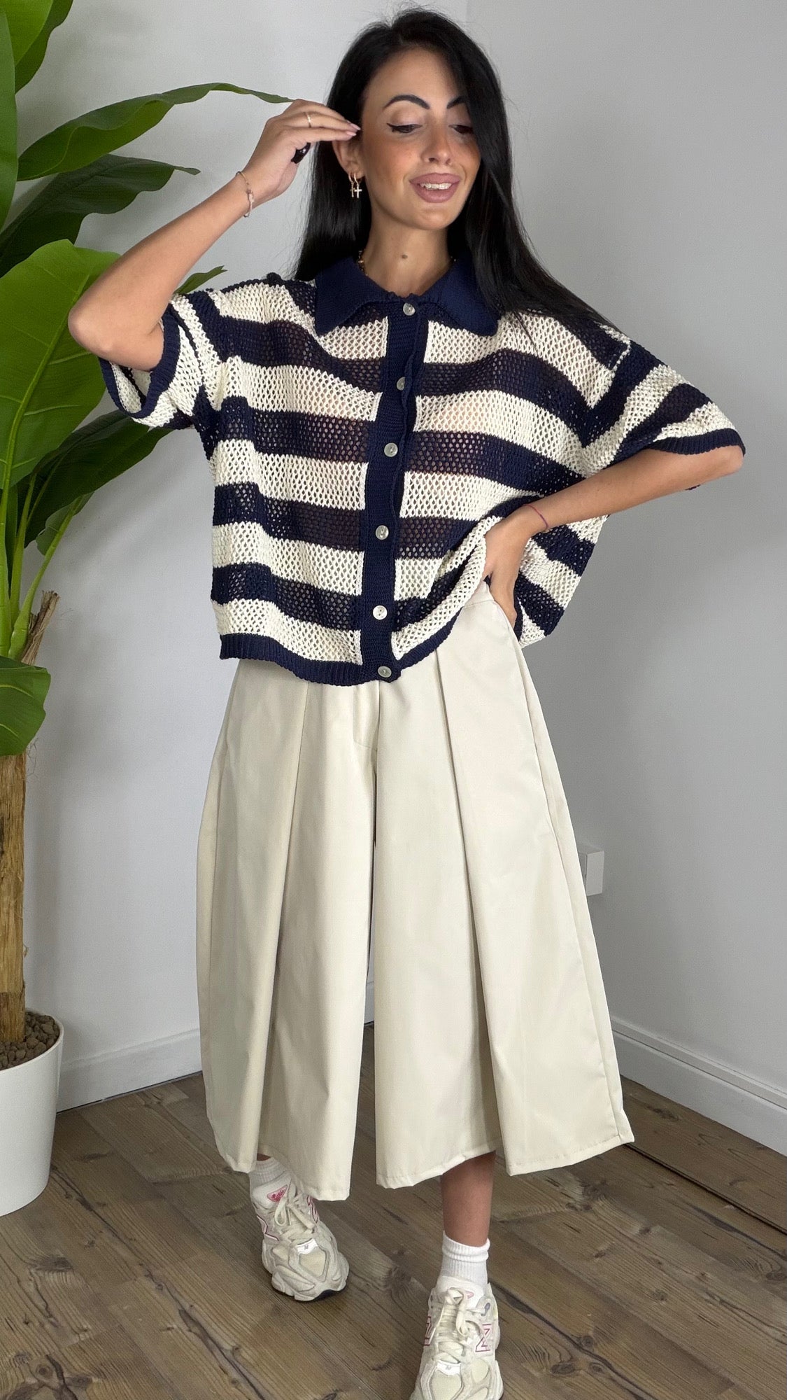 T-shirt Cardigan blu