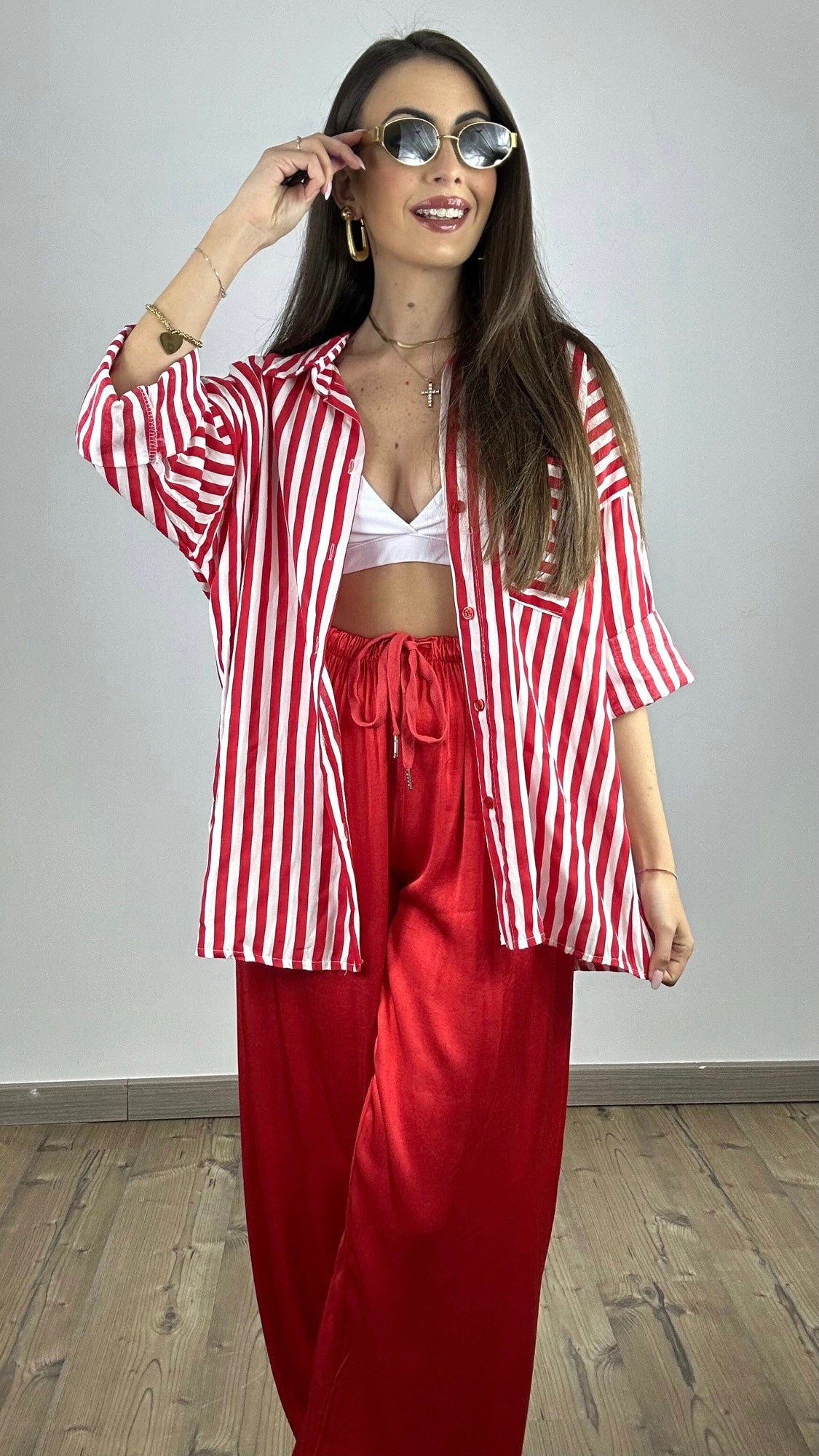 Camicia Ares Riga Rossa