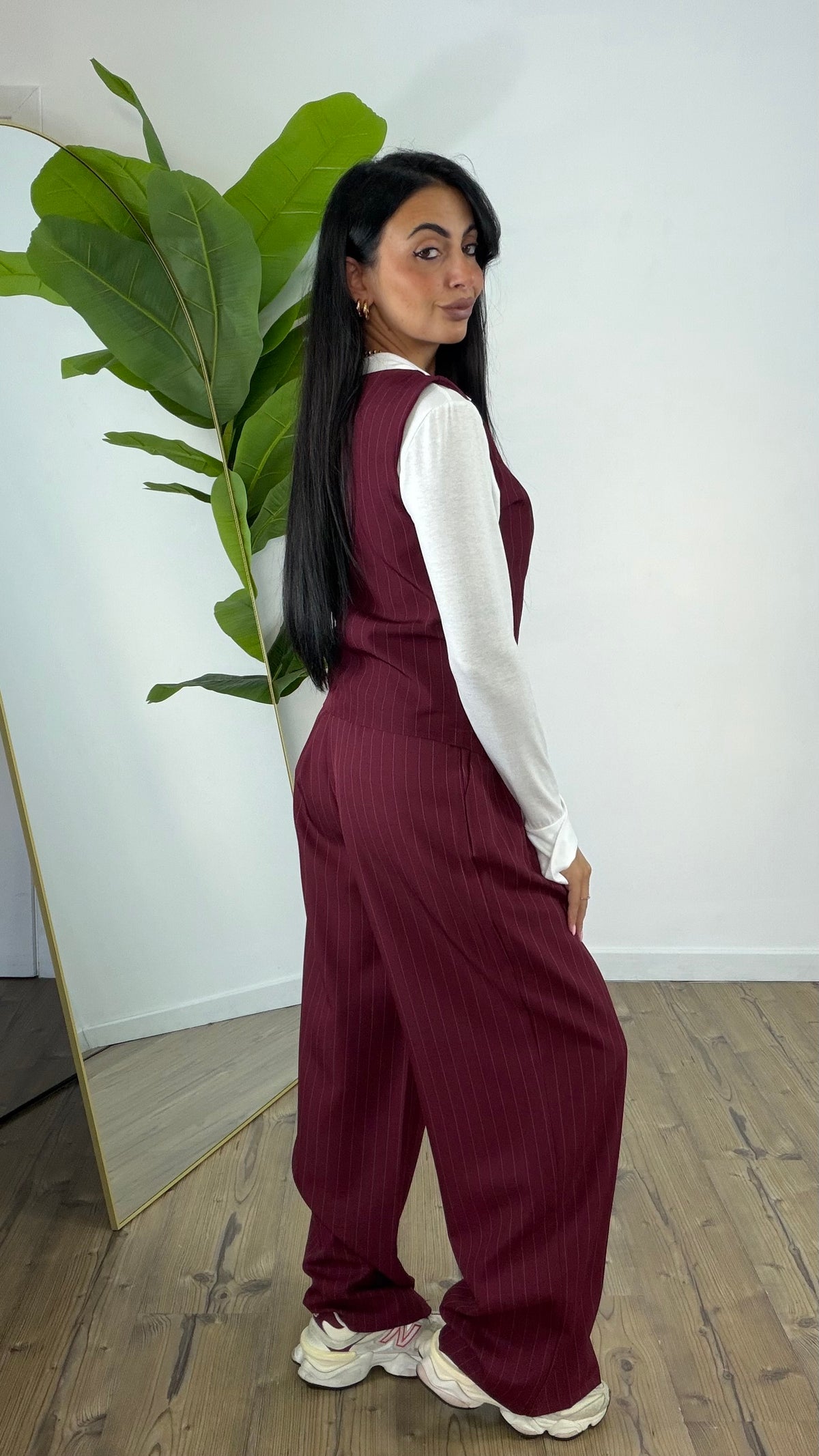 Tailleur Alessia Gessato Bordeaux