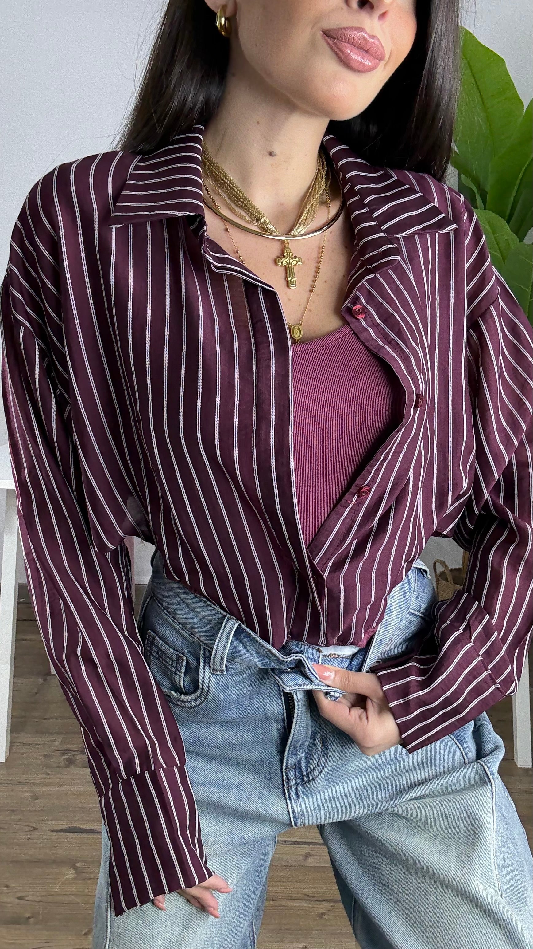 Body Camicia Gessato