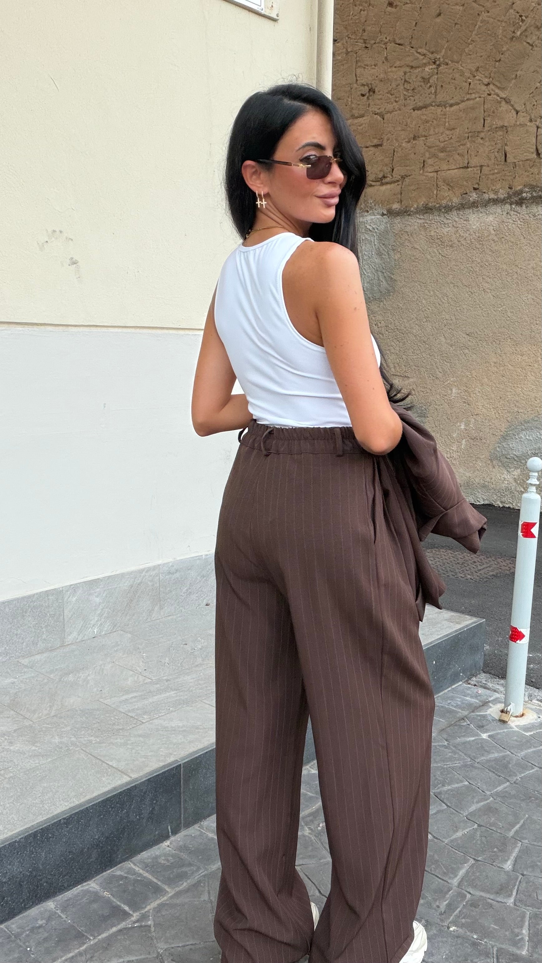 Tailleur Gessato 66793 marrone