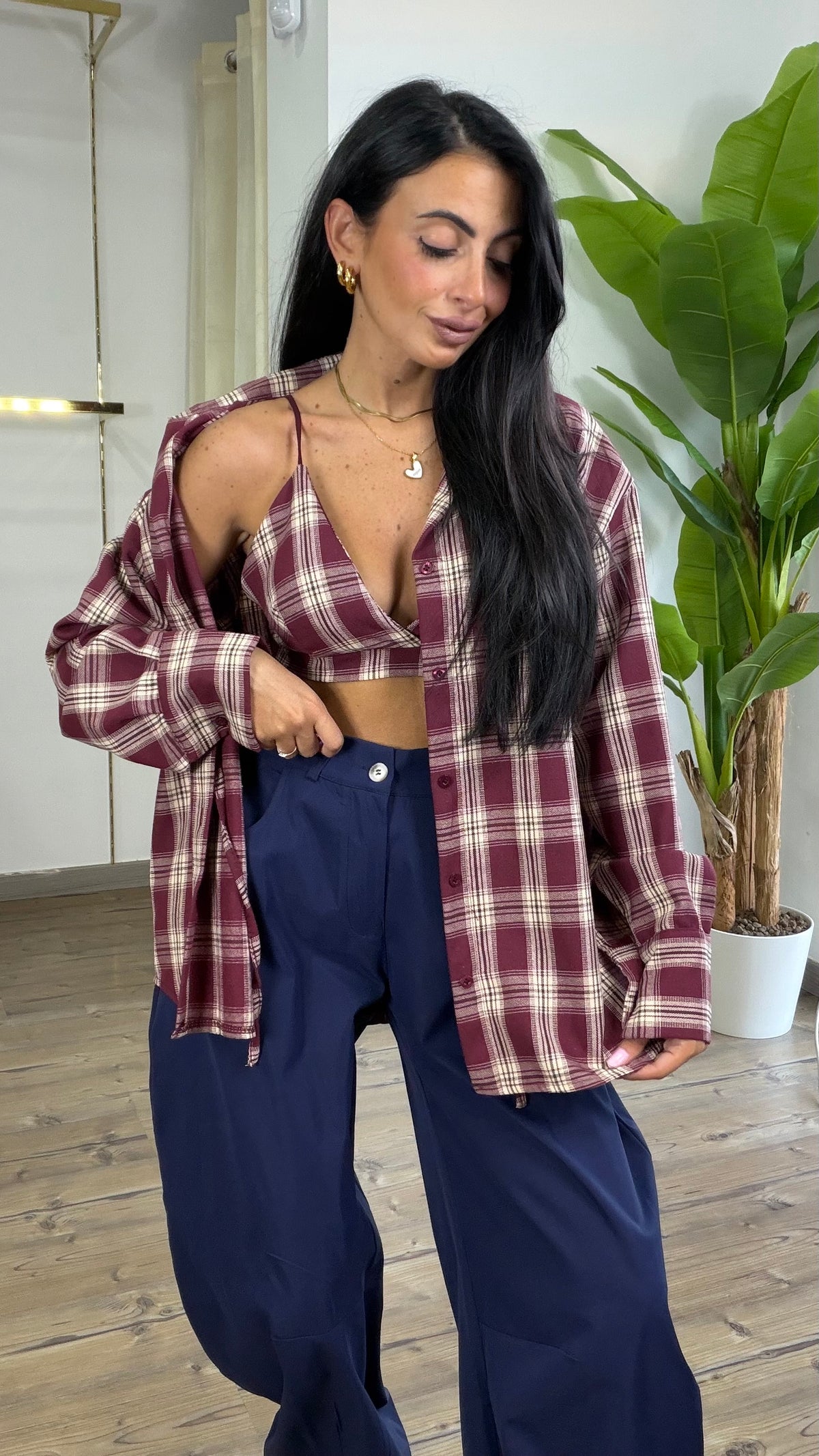 Set top e Camicia Bordeaux