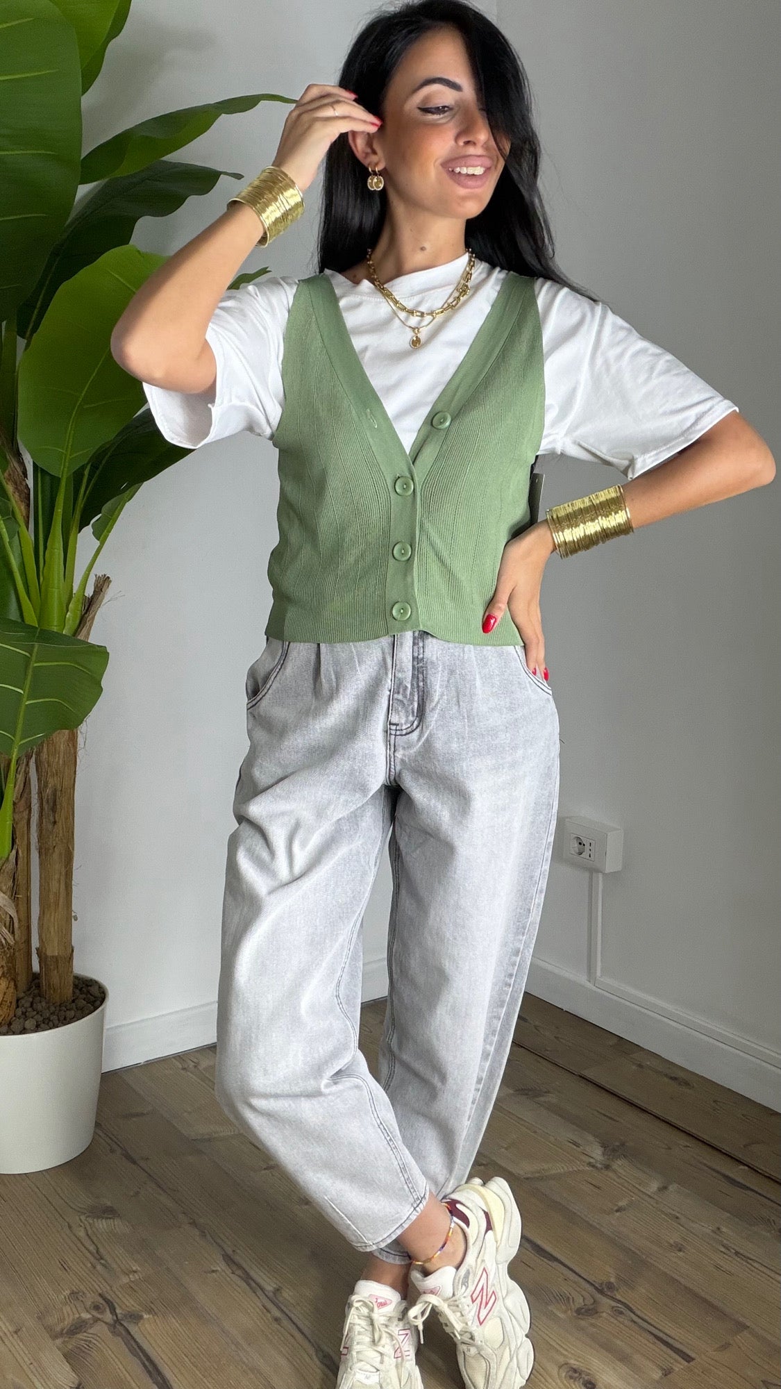 Gilet in Filo verde