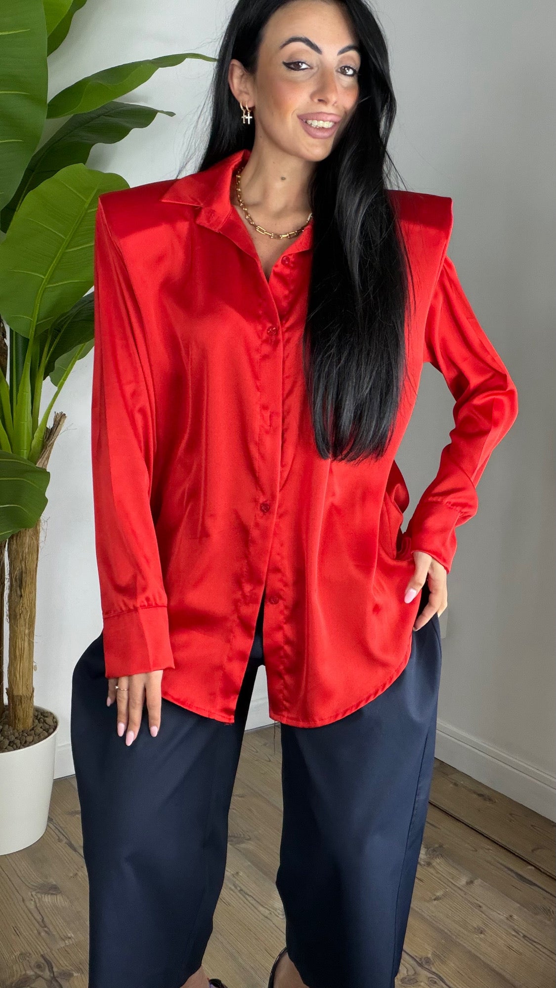 Camicia Raso con Spalline