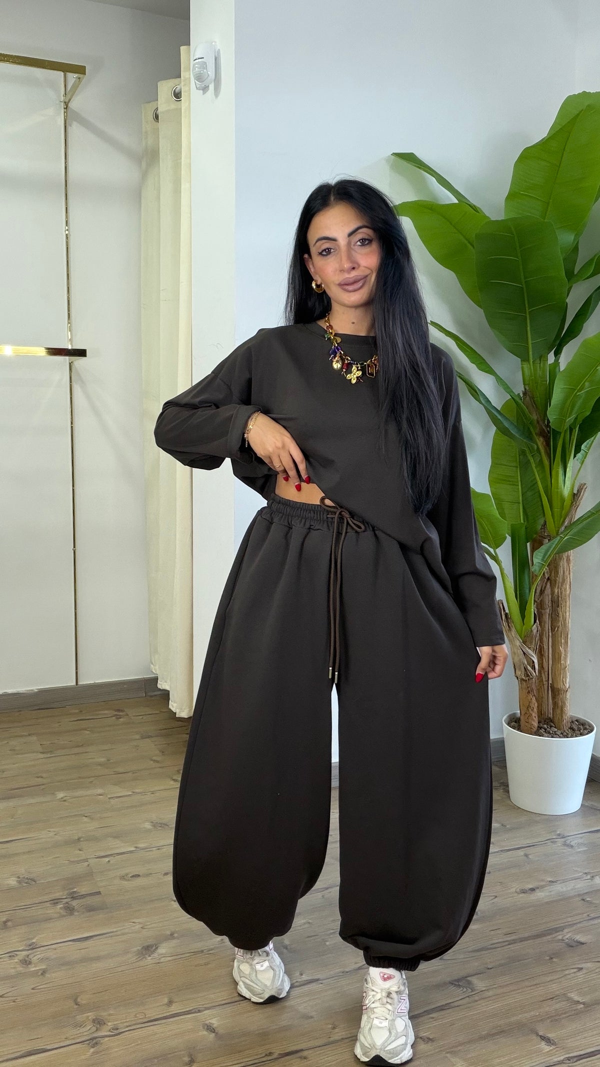 Pantalone F9959 marrone