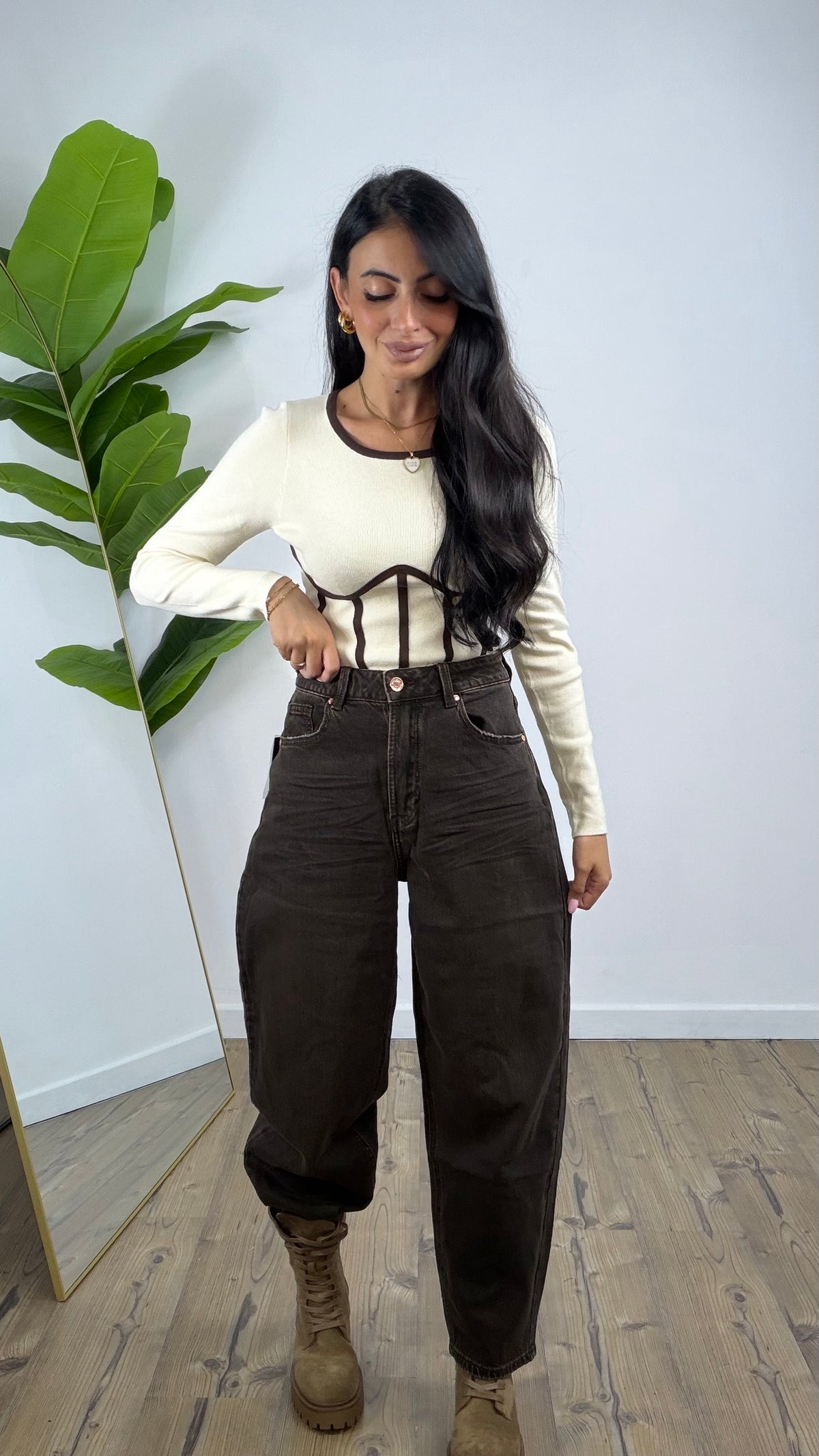 Jeans H5816 marrone
