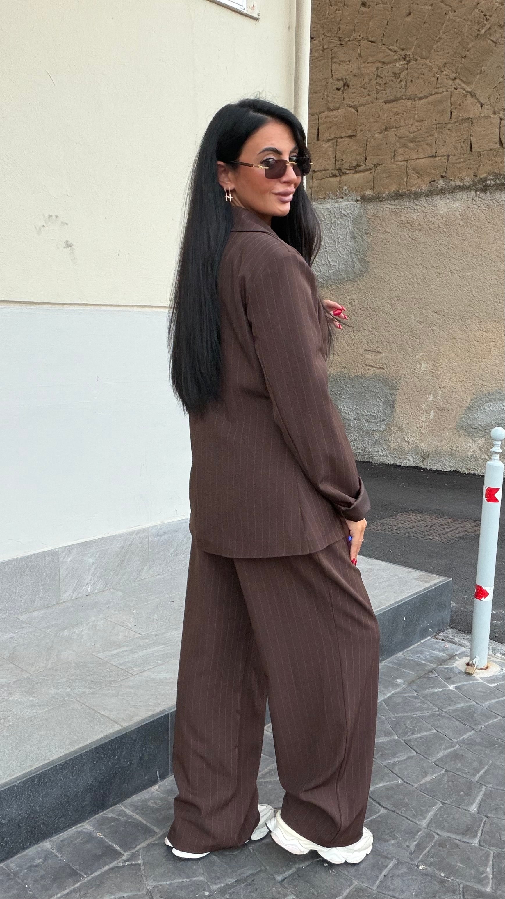 Tailleur Gessato 66793 marrone