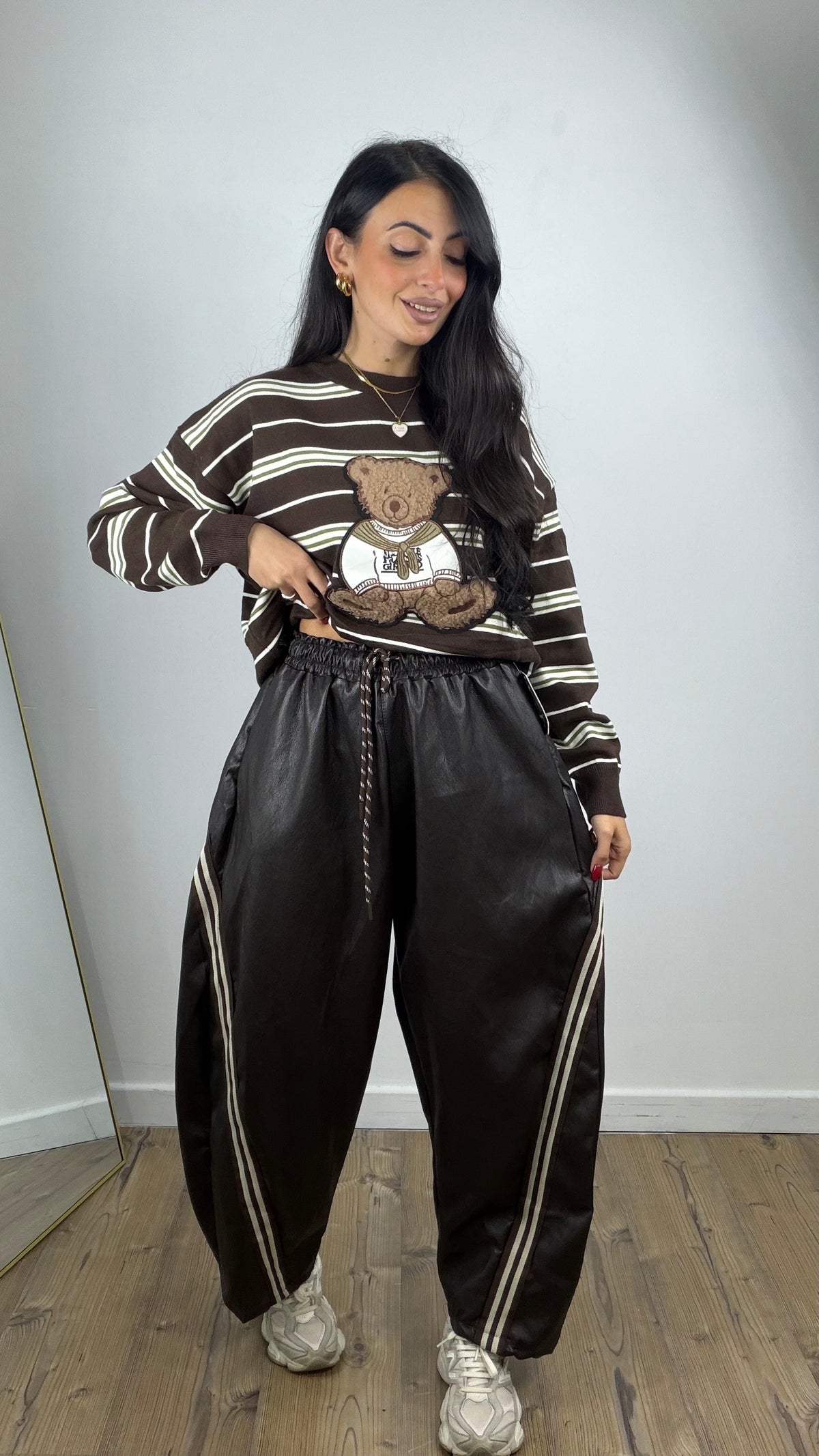 Pantalone Ecopelle Marrone 890